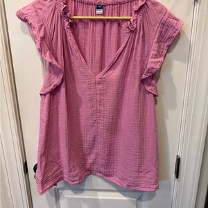 Old Navy Ruffled Blouse, XXL, Rock Rose